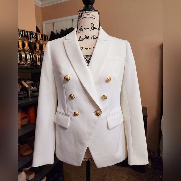 Express Editor Double Breasted Blazer in White NWT Size XS - Picture 1 of 13